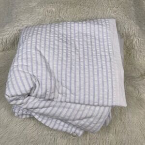 Inup Home Duvet Cover Unisex Full Blue White Good Seersucker Striped Cotton